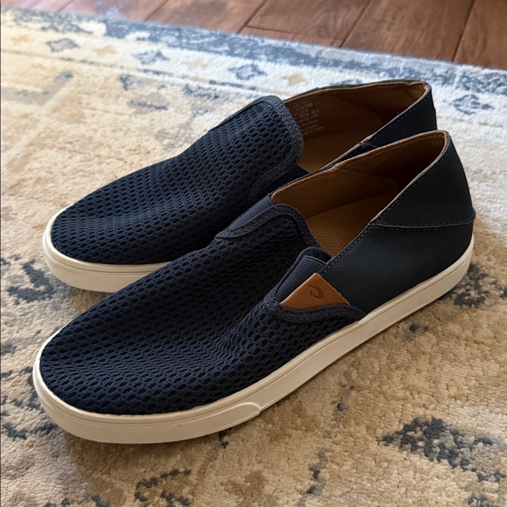 Olukai Blue Slip-On Sneakers